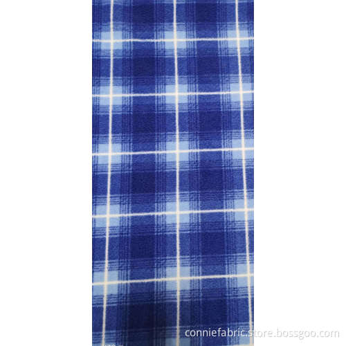 Polar Fleece Lattice Printed One Side Anti-Apling Fabric